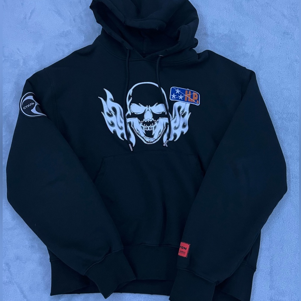 Heron Preston Flaming Skull Hoodie